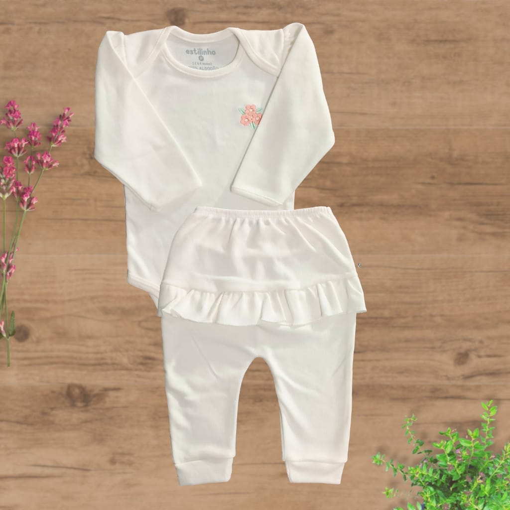 Conjunto Longo Suedini sem Pezinhos Buque de Flores - Imagem 2