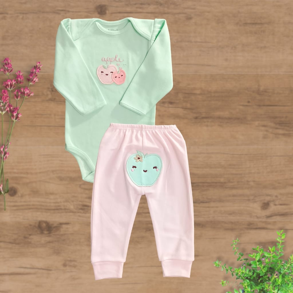 Conjunto Longo Suedini sem Pezinhos Maçã - Imagem 2