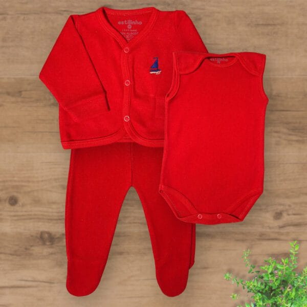 Conjunto Pagão Três Peças com Pezinhos Fechados Barquinho