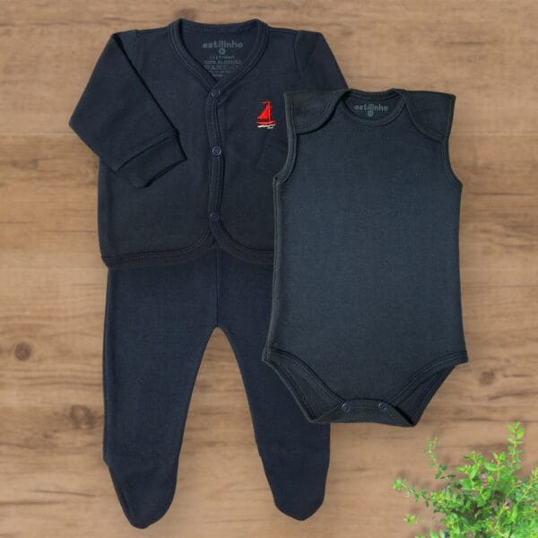 Conjunto Pagão Três Peças com Pezinhos Fechados Barquinho - Imagem 2