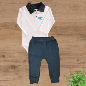Conjunto Polo Longo Suedini sem Pezinhos Liso