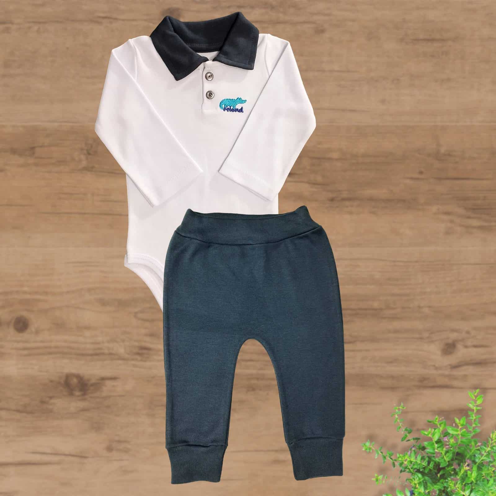 Conjunto Polo Longo Suedini sem Pezinhos Liso