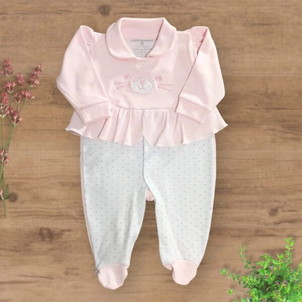 Macacão Suedini com Pezinhos Fechados Bordado Cat - Imagem 2