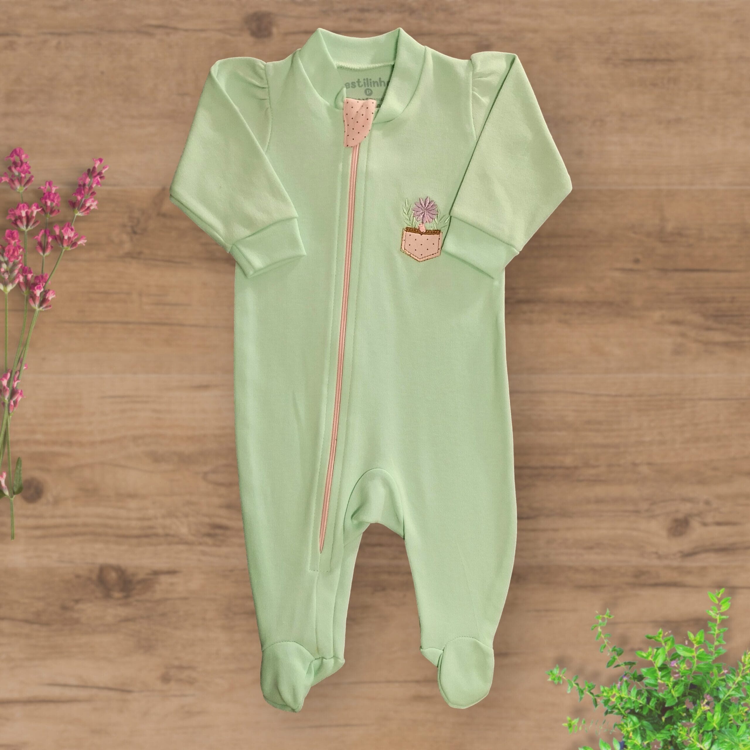 Macacão Suedini com Pezinhos Fechados Zíper Cachepot - Imagem 2