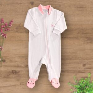 Macacão Suedini com Zíper Pezinho Fechado Listrado