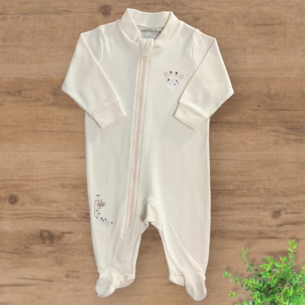 Macacão Suedini com Zíper e Pezinho Fechado Girafinha - Imagem 2