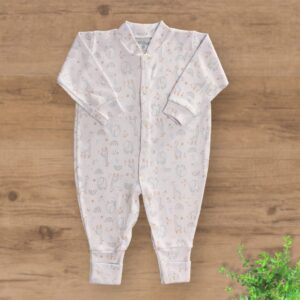 Macacão Suedini com Zíper e Pezinho Reversível Estampado