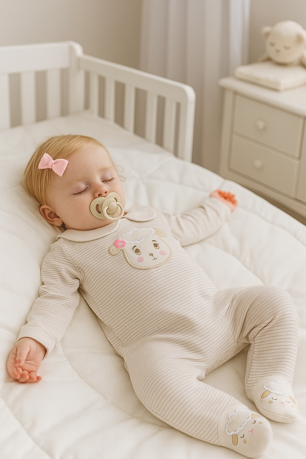 Macacão Gola Suedine Bordado Carneirinho - Imagem 4