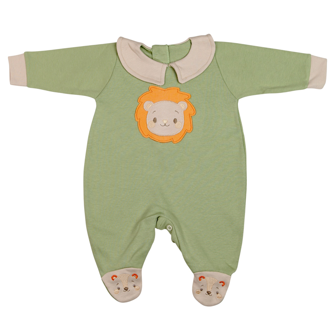 Macacão Gola Suedine Bordado Leão