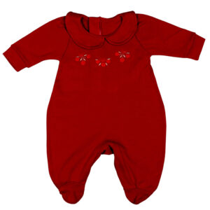 Macacão Gola Bebê Suedine Bordado Com Tiara