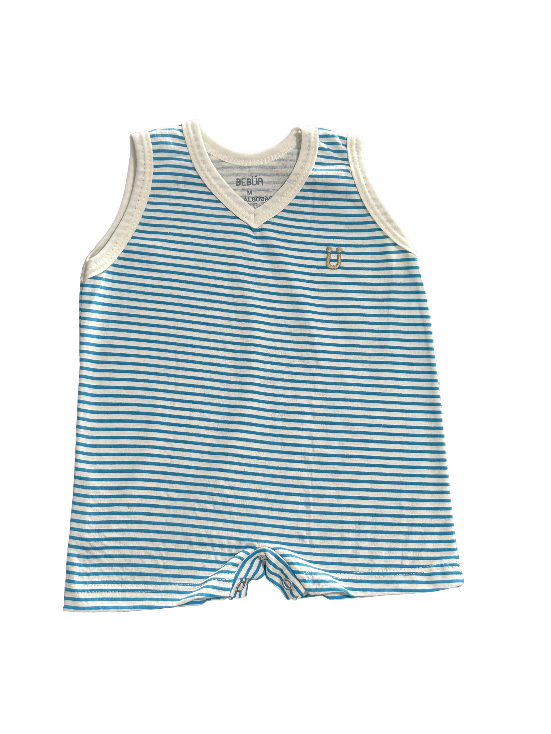 Pijama Romper Baby Malha Listrada 100% Algodão - Imagem 3