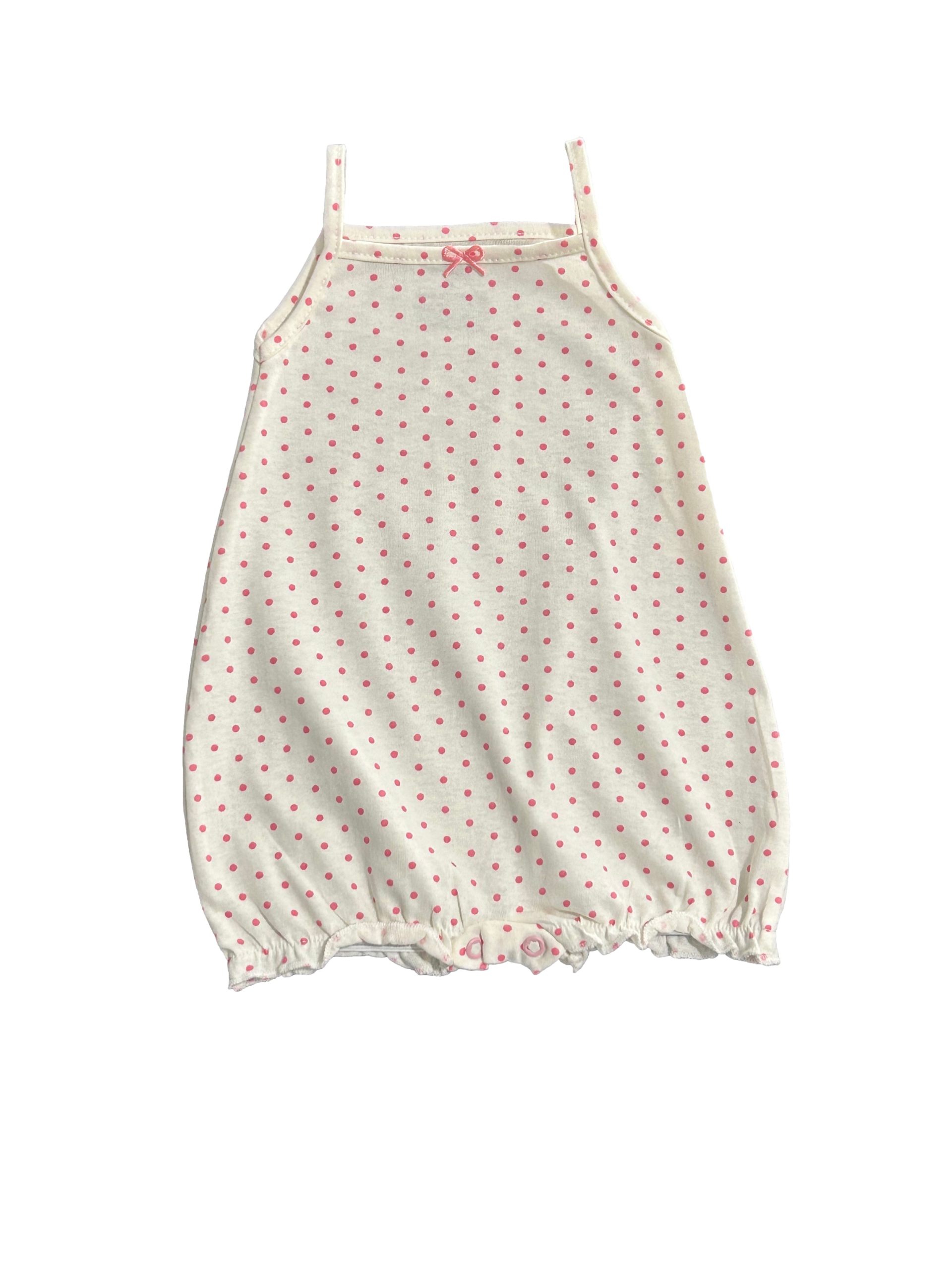Pijama Romper Baby Malha Bolinha 100% Algodão