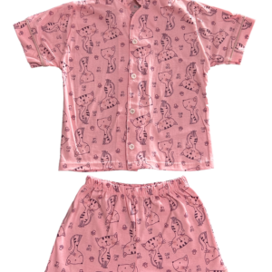 Pijama Americano Curto+Shorts Malha Gata