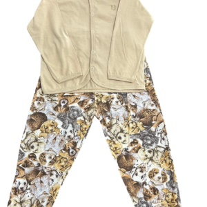 Pijama Casaco Longo Malha Dog 100% Algodão