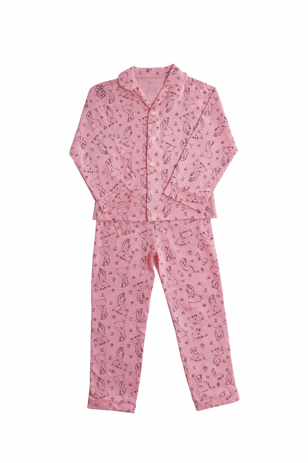 Pijama Infantil Casaco + Calça em Malha Estampada 100% Algodão